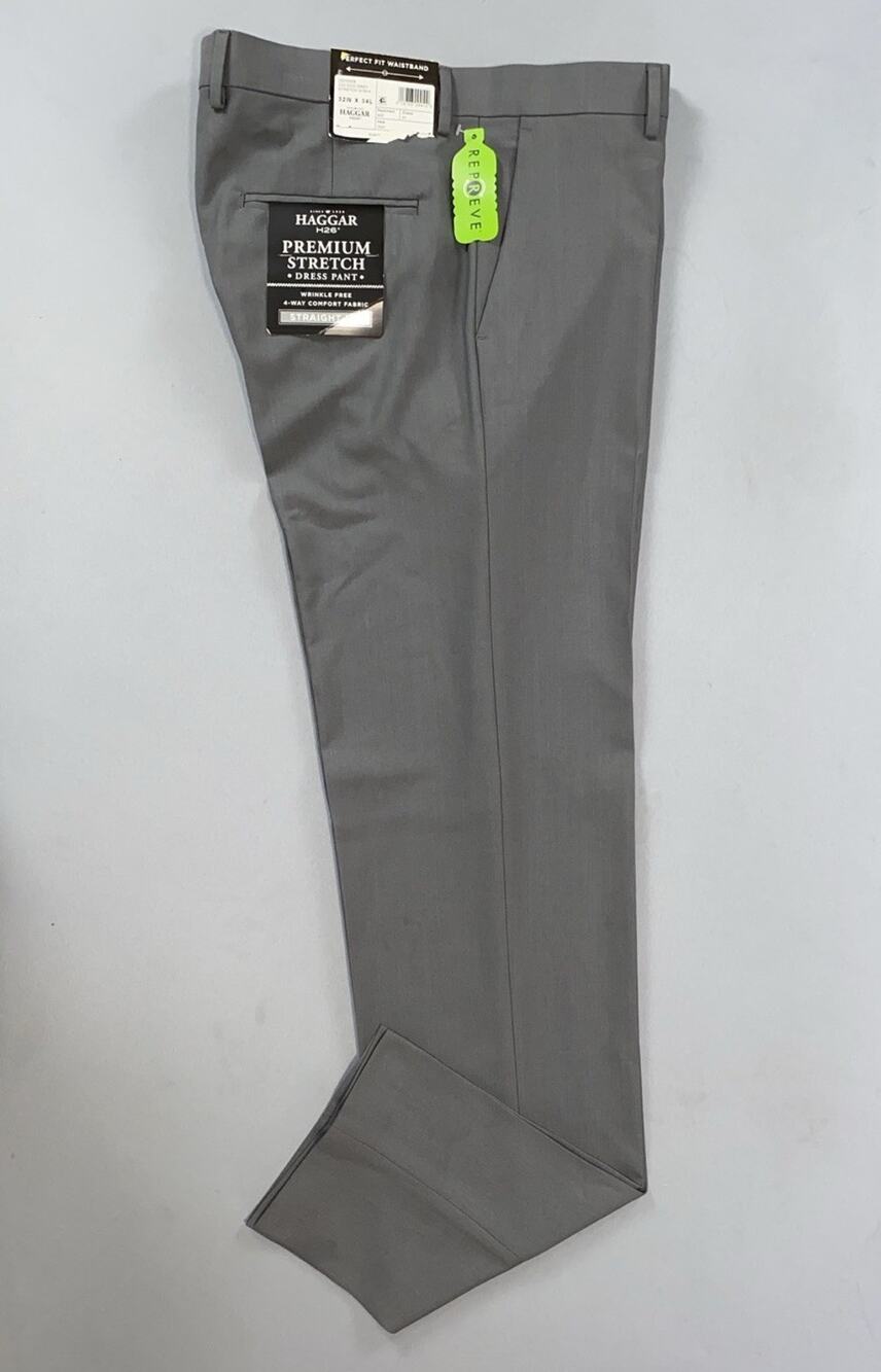 Haggar H26 Men's Straight Fit Wrinkle Free Premium Stretch Dress Pants. 34X32.